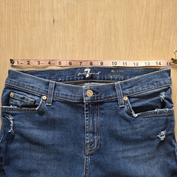 7 For All Mankind “The Skinny” Distressed Skinny Jeans – Size 30 - Picture 7 of 12